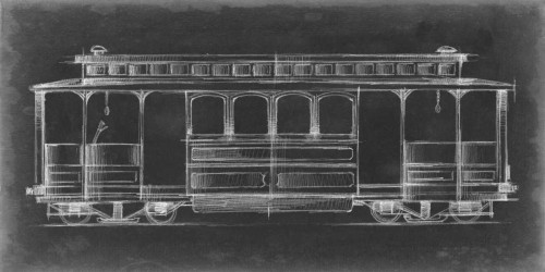 Harper Ethan Vintage Tram III Viaggio cm54X109 Immagine su CARTA TELA PANNELLO CORNICE Orizzontale