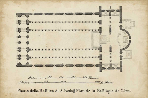 Unknown Piano per la Basilica a St. Pauls Architettura cm73X109 Immagine su CARTA TELA PANNELLO CORNICE Orizzontale