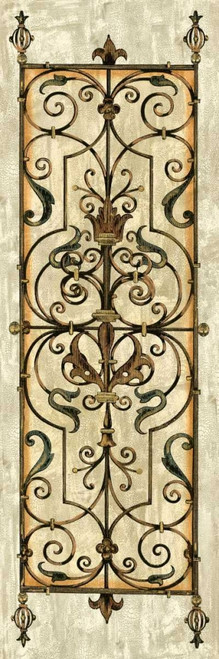 Vision Studio Crackled Verdigris Panel I Decorativo cm123X41 Immagine su CARTA TELA PANNELLO CORNICE Verticale