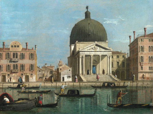 Follower of Canaletto Venezia europeo cm76X100 Immagine su CARTA TELA PANNELLO CORNICE Orizzontale