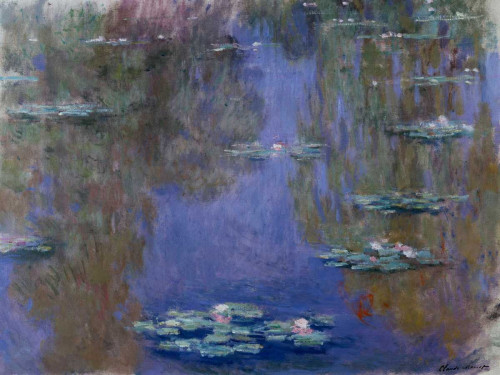 Monet Claude le ninfe Paesaggio cm84X111 Immagine su CARTA TELA PANNELLO CORNICE Orizzontale