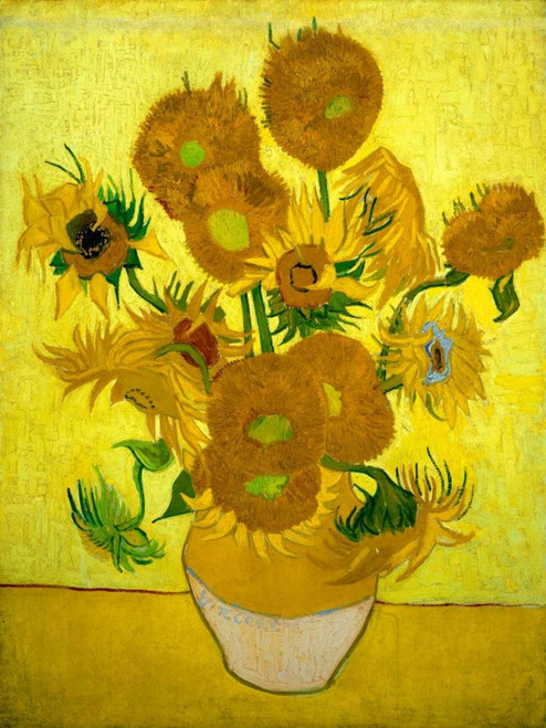 Van Gogh Vincent girasoli Paesaggio cm111X84 Immagine su CARTA TELA PANNELLO CORNICE Verticale