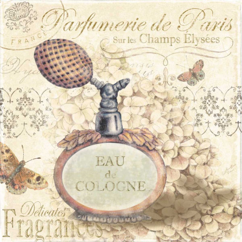 Cusson Marie Elaine Parfumerie de Paris I Bagno cm54X54 Immagine su CARTA TELA PANNELLO CORNICE Quadrata