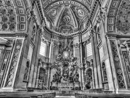 Frank Assaf All'interno della Basilica di San Pietro, Roma, Italia europeo cm61X82 Immagine su CARTA TELA PANNELLO CORNICE Orizzontale
