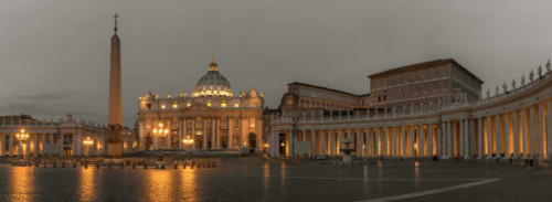 Frank Assaf Piazza San Pietro nella Città del Vaticano, Roma, Italia europeo cm59X164 Immagine su CARTA TELA PANNELLO CORNICE Orizzontale