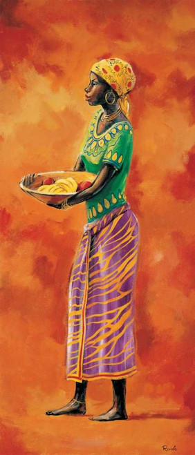 Renee African lady 3 3 africano cm128X54 Immagine su CARTA TELA PANNELLO CORNICE Verticale