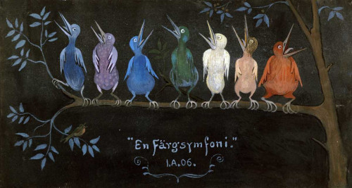 Arosenius Ivar Sinfonia In Color Animali cm50X96 Immagine su CARTA TELA PANNELLO CORNICE Orizzontale