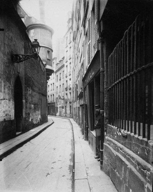 Atget Eugene Parigi, 1921   Via dell 'hotel de Ville europeo cm68X54 Immagine su CARTA TELA PANNELLO CORNICE Verticale