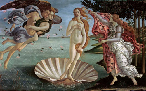 Botticelli Sandro La nascita di Venere Costiero cm61X100 Immagine su CARTA TELA PANNELLO CORNICE Orizzontale