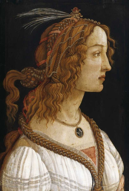 Botticelli Sandro Ritratto di giovane donna Figurativo cm96X66 Immagine su CARTA TELA PANNELLO CORNICE Verticale