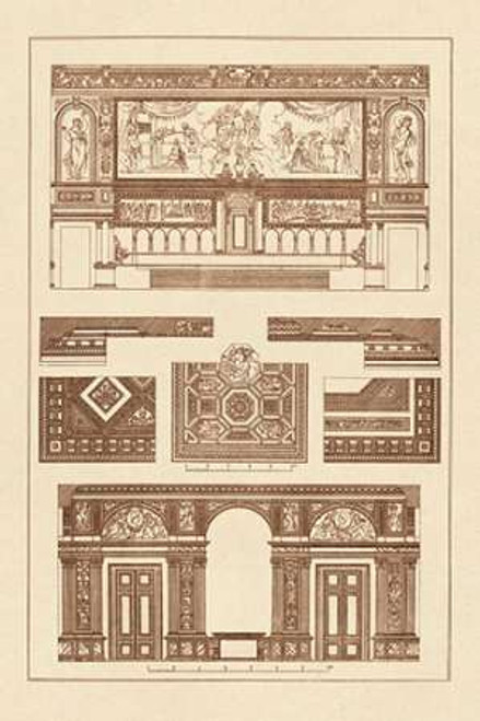 Buhlmann J. Decorazione dei padiglioni di grandi dimensioni museo cm82X54 Immagine su CARTA TELA PANNELLO CORNICE Verticale