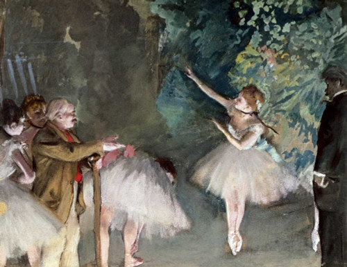 Degas Edgar ripetizione Ballet Danza cm68X91 Immagine su CARTA TELA PANNELLO CORNICE Orizzontale