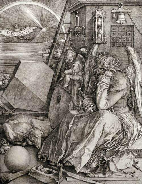 Durer Albrecht Malinconia Animali cm80X61 Immagine su CARTA TELA PANNELLO CORNICE Verticale