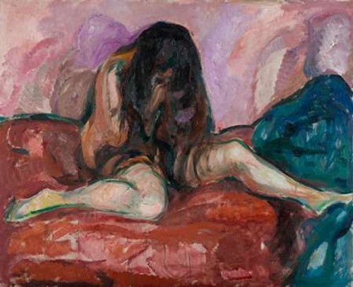 Munch Edvard Weeping Nude. 1913 1914 museo cm52X66 Immagine su CARTA TELA PANNELLO CORNICE Orizzontale