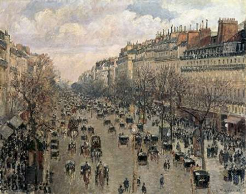 Pissarro Camille Boulevard Montmartre, pomeriggio, sole, 1897 museo cm86X109 Immagine su CARTA TELA PANNELLO CORNICE Orizzontale