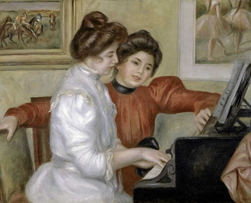 Renoir Pierre Auguste Yvonne e Christine Lerolle al pianoforte, 1897 1898 Figurativo cm70X89 Immagine su CARTA TELA PANNELLO CORNICE Orizzontale