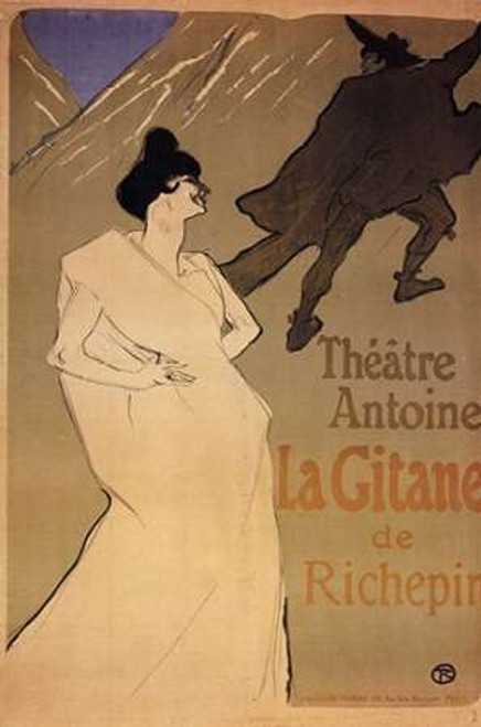 Toulouse Lautrec Henri Lo Zingaro museo cm73X48 Immagine su CARTA TELA PANNELLO CORNICE Verticale