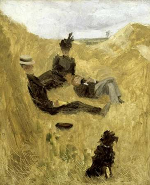 Toulouse Lautrec Henri Party in the Country museo cm89X73 Immagine su CARTA TELA PANNELLO CORNICE Verticale