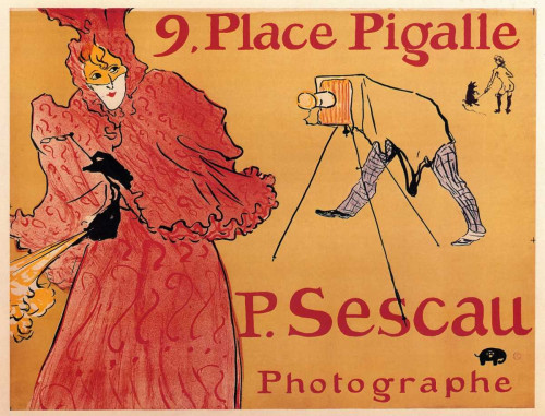 Toulouse Lautrec Henri Il fotografo Paul Sescau segni cm75X98 Immagine su CARTA TELA PANNELLO CORNICE Orizzontale