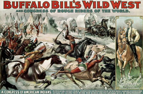 Unknown Buffalo Bills Wild West   Poster Animali cm64X98 Immagine su CARTA TELA PANNELLO CORNICE Orizzontale