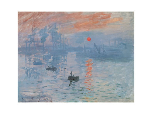 Monet Claude Impressione, sole nascente Costiero cm85X115 Immagine su CARTA TELA PANNELLO CORNICE Orizzontale