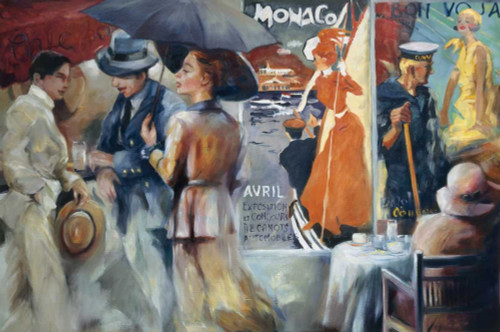 Stampa su tela Poster Zielinska Maria Caffè Bon Voyage Moda Orizzontale