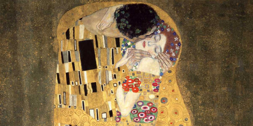 Stampa su tela Poster Klimt Gustav Il bacio Figurativo Orizzontale