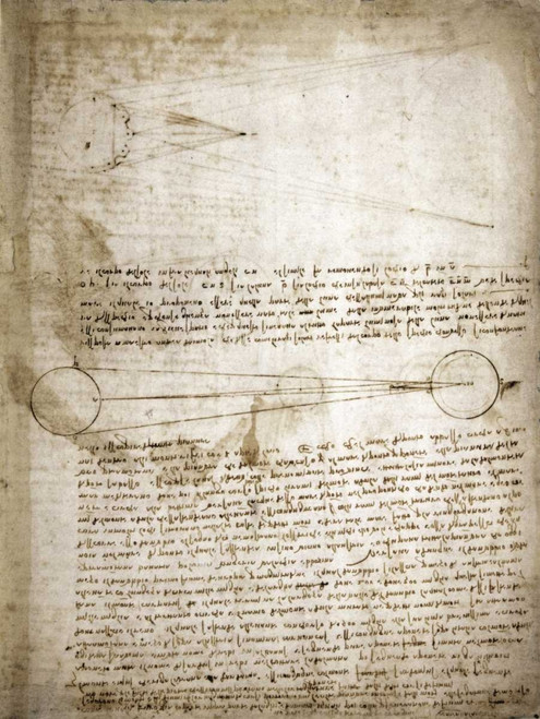 Stampa su tela Poster Da Vinci Leonardo Codice Leicester: la Terra che cambia Illustrativo Verticale