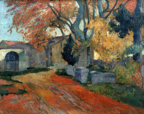 Stampa su tela Poster Gauguin Paul L'Allée des Alyscalps Arles Floreale Orizzontale