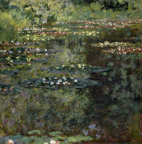 Stampa su tela Poster Monet Claude Piscina con ninfee, 1904 Astratto Quadrata