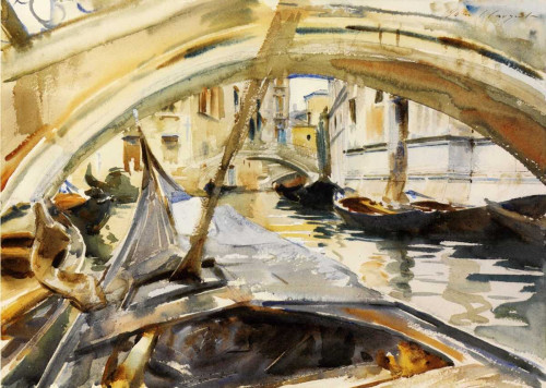 Stampa su tela Poster Sargent John Singer Rio di Santa Maria Formosa, Venice, 1902-04 mare Orizzontale