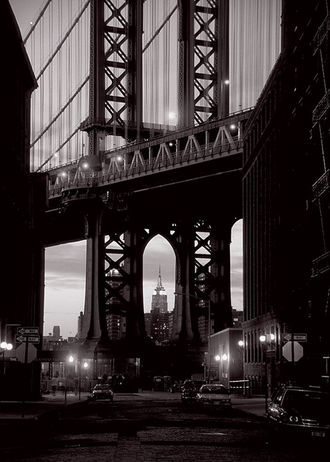 Stampa su tela Poster Setboun Michel Orizzonte di Manhattan da Dumbo Fotografia Verticale