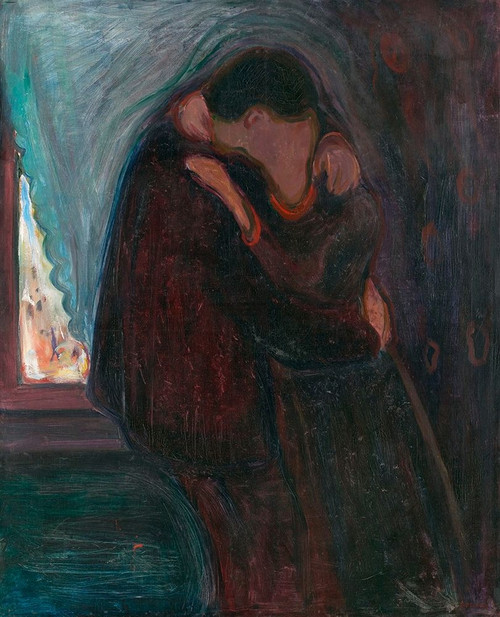 Stampa su tela Poster Munch Edvard Il bacio, 1897 europeo Verticale