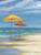 Brent Paul Ombrello Beachscape II Costiero cm93X70 Immagine su CARTA TELA PANNELLO CORNICE Verticale