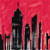 Brent Paul Red Cityscape Paesaggio cm84X84 Immagine su CARTA TELA PANNELLO CORNICE Quadrata