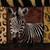 Grey Jace Zebra Nessun Circles Animali cm73X73 Immagine su CARTA TELA PANNELLO CORNICE Quadrata