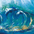 Tava Studios Big Surf I Astratto cm87X87 Immagine su CARTA TELA PANNELLO CORNICE Quadrata