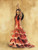 Gold Caroline Ballerina di flamenco Danza cm54X41 Immagine su CARTA TELA PANNELLO CORNICE Verticale