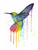 Shvartsur Olga Arcobaleno Hummingbird Animali cm91X68 Immagine su CARTA TELA PANNELLO CORNICE Verticale