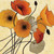 Novak Shirley Pumpkin Poppies II Floreale cm82X82 Immagine su CARTA TELA PANNELLO CORNICE Quadrata