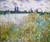 Monet Claude Miss Fiore vicino Vetheuil Paesaggio cm79X95 Immagine su CARTA TELA PANNELLO CORNICE Orizzontale