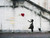 Anonymous South Bank di Londra graffiti attribuito a Banksy   particolare Street Scene cm84X111 Immagine su CARTA TELA PANNELLO CORNICE Orizzontale
