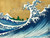 Hokusai Il Big Wave da 100 vista del Monte Fuji Vintage ? cm84X111 Immagine su CARTA TELA PANNELLO CORNICE Orizzontale