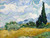 Van Gogh Vincent Campo di grano con cipressi Paesaggio cm84X111 Immagine su CARTA TELA PANNELLO CORNICE Orizzontale
