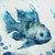 Milan Vittorio Acquerello Sea Creature I Bagno cm54X54 Immagine su CARTA TELA PANNELLO CORNICE Quadrata