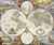 Danckerts Cornelis Mappa del mondo Viaggio cm54X66 Immagine su CARTA TELA PANNELLO CORNICE Orizzontale