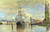 Monet Claude La Senna a Rouen Costiero cm48X77 Immagine su CARTA TELA PANNELLO CORNICE Orizzontale