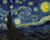 Van Gogh Vincent Notte stellata Paesaggio cm85X107 Immagine su CARTA TELA PANNELLO CORNICE Orizzontale