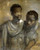 Van Rijn Rembrandt Due uomini neri Figurativo cm73X57 Immagine su CARTA TELA PANNELLO CORNICE Verticale