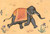 Gynn Fran Elephant indiani Animali Animali cm80X118 Immagine su CARTA TELA PANNELLO CORNICE Orizzontale